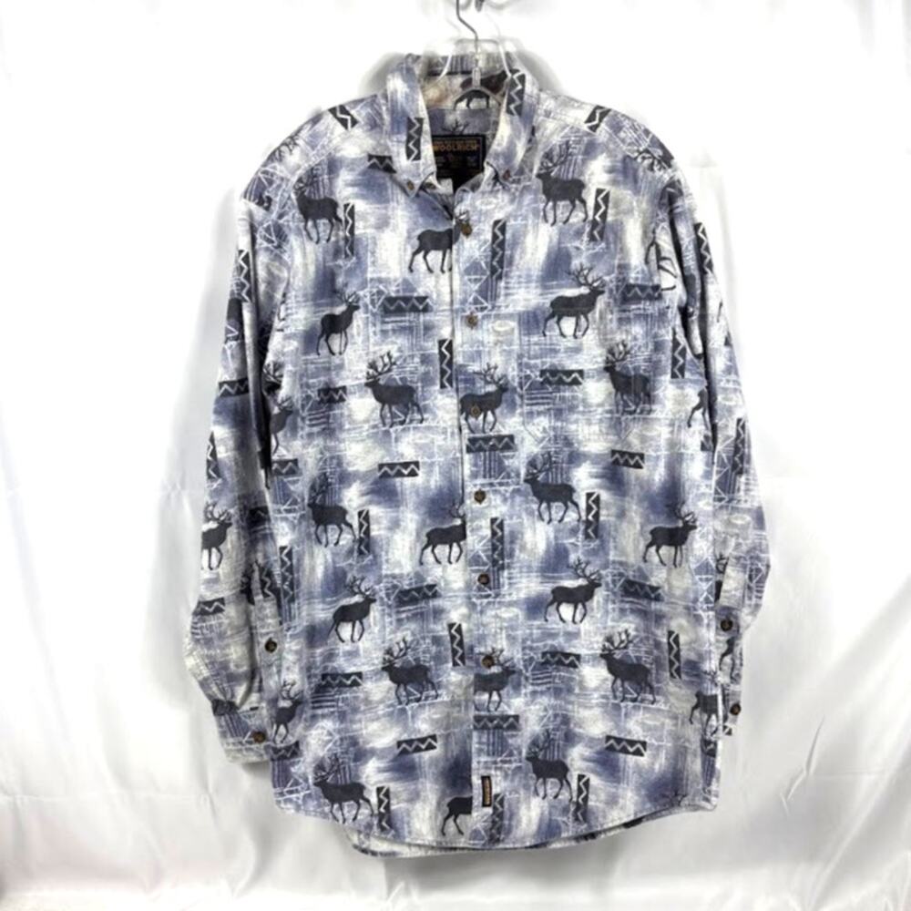 John Rich & Bros Woolrich L Button Down Shirt Elk Deer